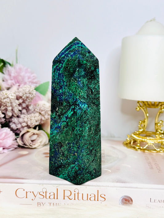 Natural Azurite Malachite Tower 13cm 280g