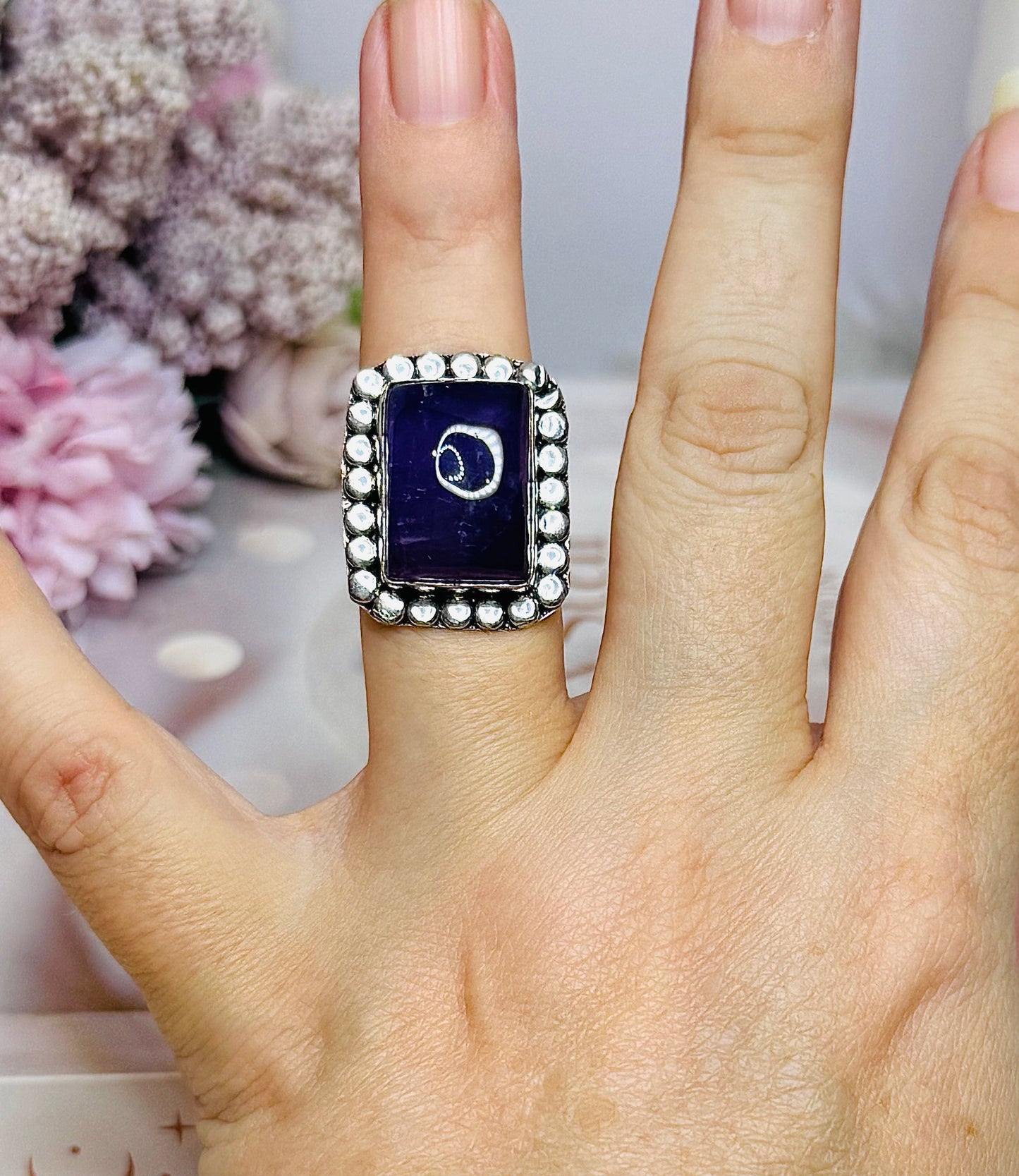 Sterling Silver Amethyst Ring Size 6