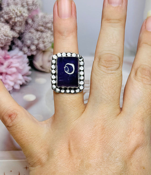 Sterling Silver Amethyst Ring Size 6