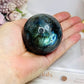 Large Blue Flash Labradorite Sphere On Stand 277g