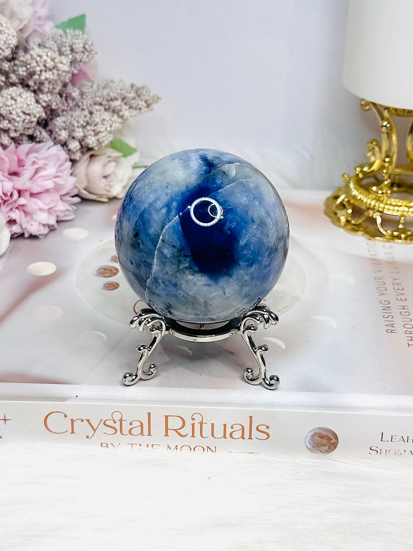 Blue Sodalite Sphere on Stand 287g