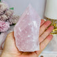 Large Rose Quartz Half Rough | Polished Tower 524g