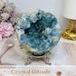Large Blue Celestite Cluster on Stand 758g
