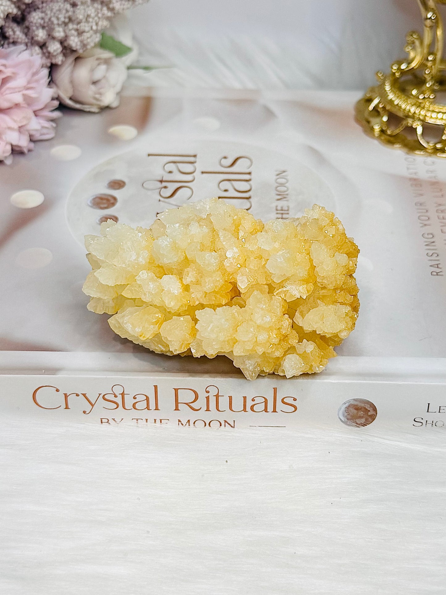 Natural Orange Flower Calcite Specimen 8cm 200g