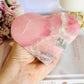 Absolutely Gorgeous Large Pink Opal Heart Carving On Stand 12cm