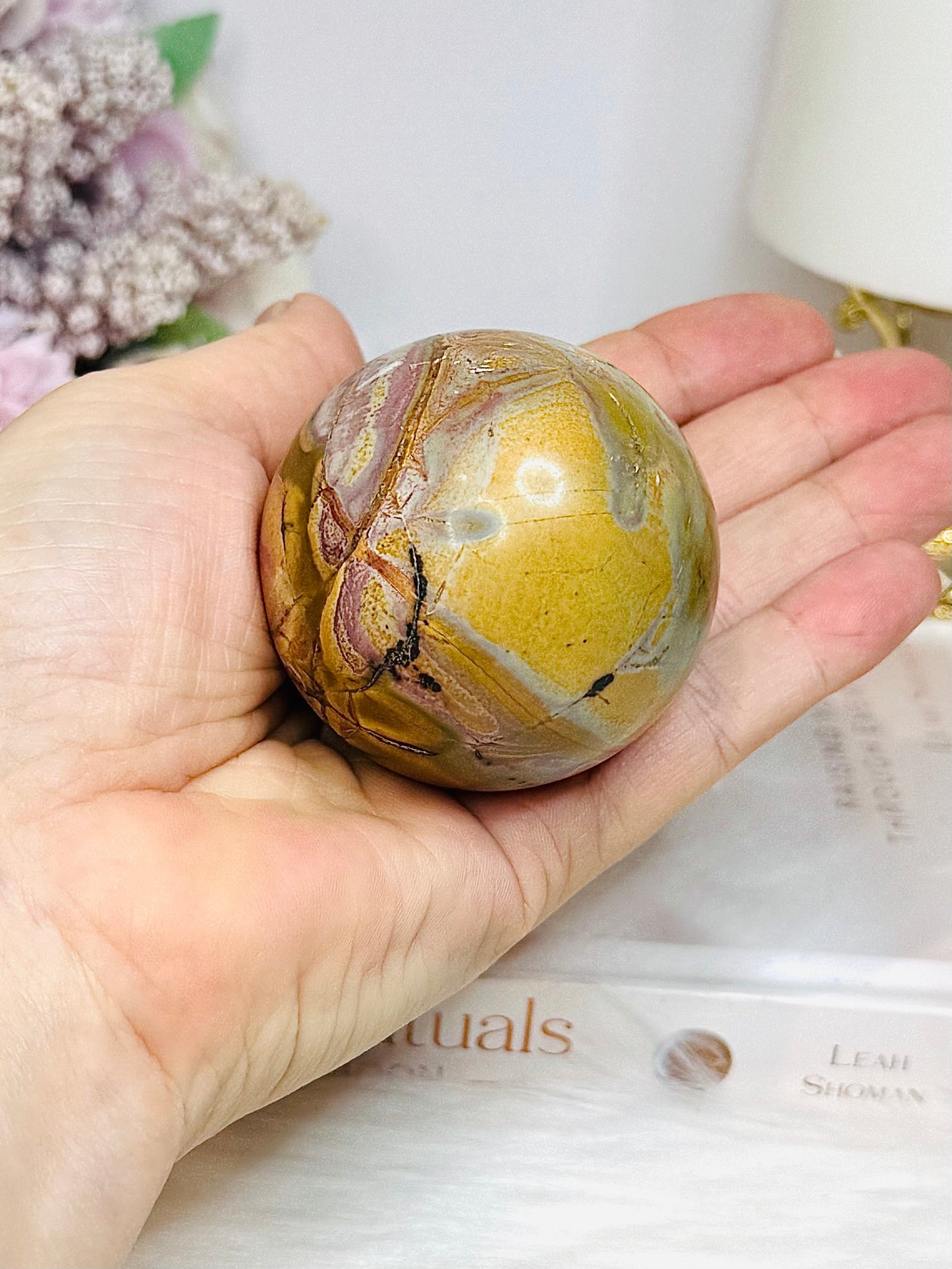 Polychrome Agate Sphere on Stand 205g