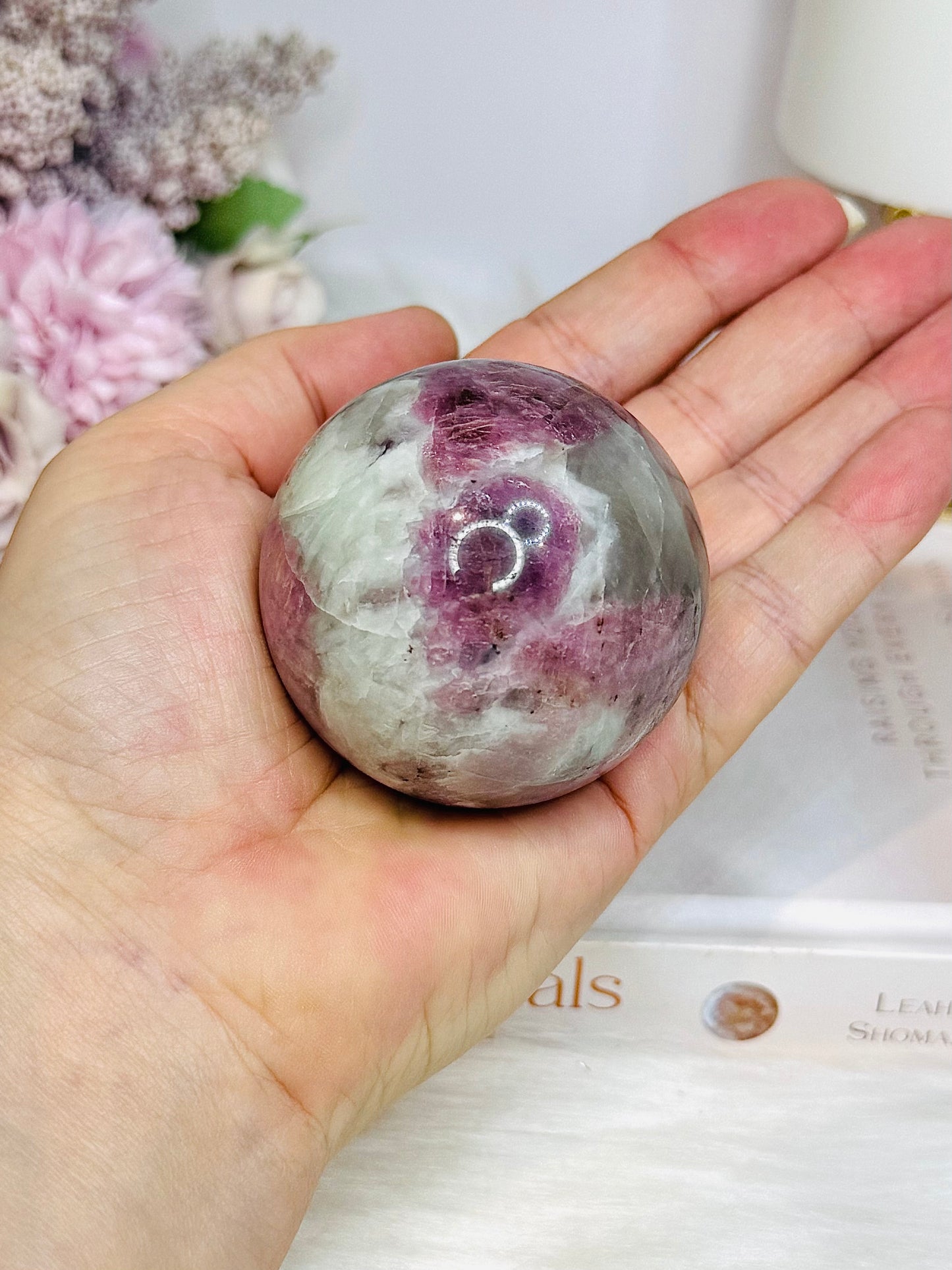 Pink Tourmaline Sphere On Stand 236g
