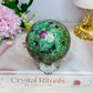 Large Ruby In Fuchsite Sphere UV Reactive On Stand 399g