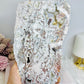 Large Natural Mexican Lace Agate Druzy Slab on Stand 22cm