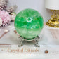 Large Green Fluorite Sphere Full of Rainbows 557g