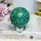 Large African Turquoise Sphere on Stand 281g