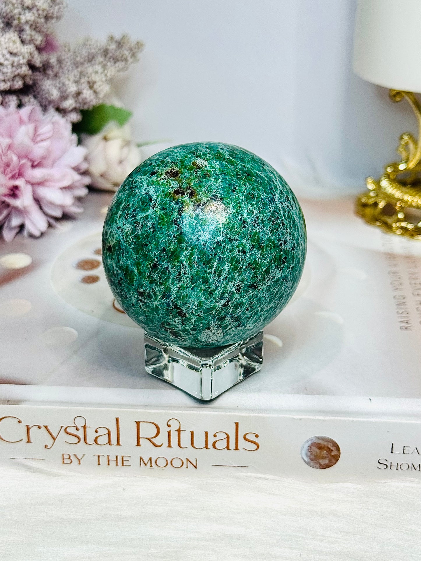 Large African Turquoise Sphere on Stand 281g
