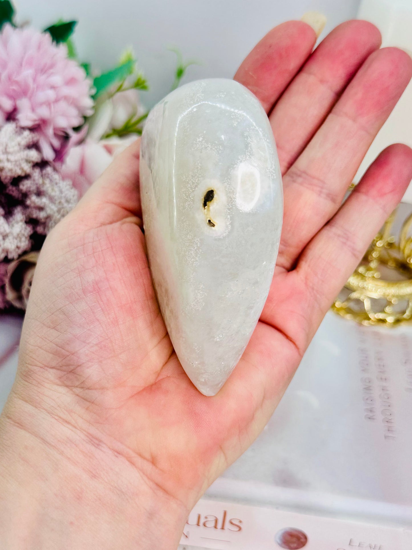 Amazing Quality Druzy Agate Puffy Heart Carving From Brazil 283grams