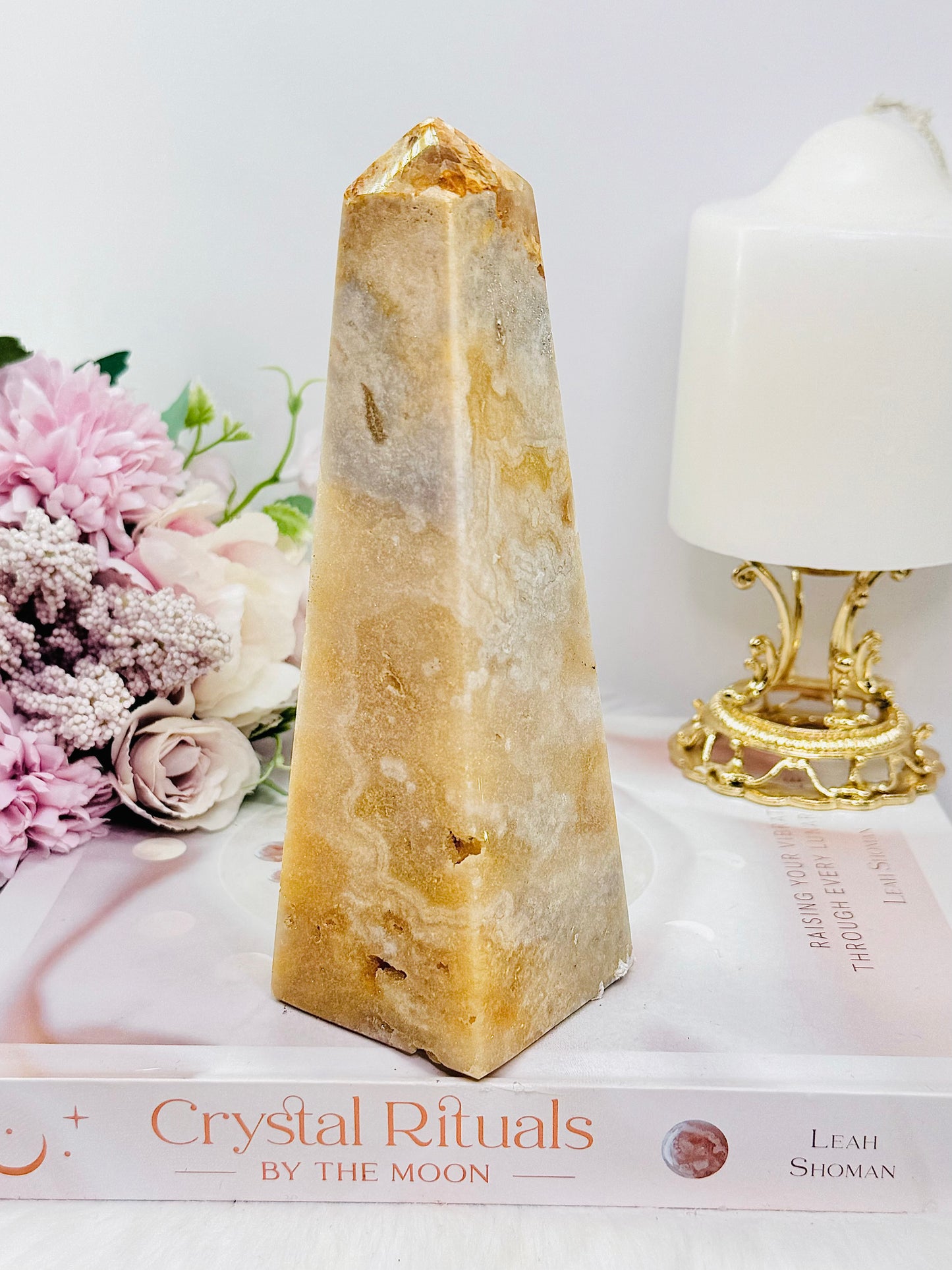 Pink Amethyst Druzy Obelisk | Tower 16cm