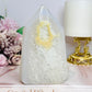 White Druzy Agate Tower From Brazil 13cm