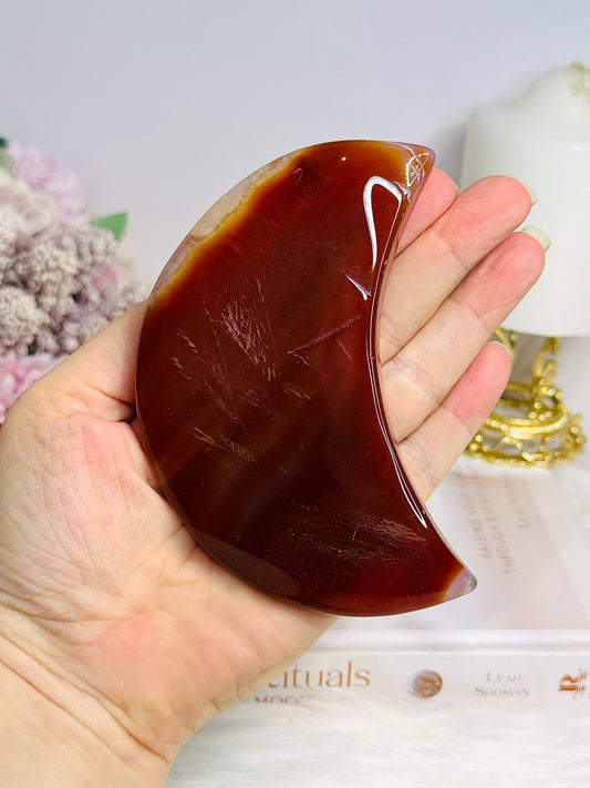 Carnelian Carved Moon 11cm