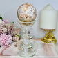 Large Flower Agate Sphere 306g On Glass Stand