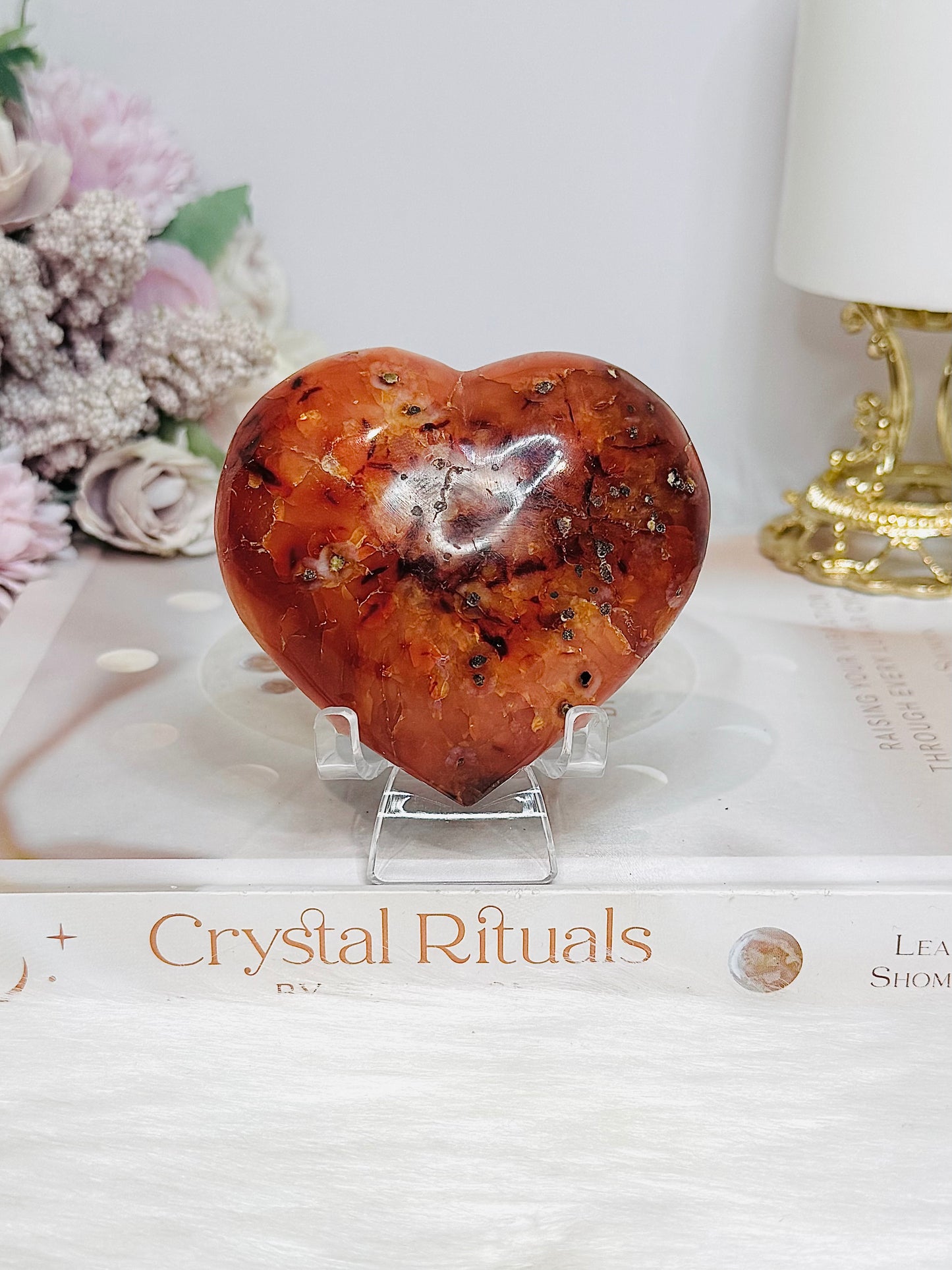 Carnelian Puffy Heart on Stand 220g