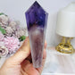 High Grade Phantom Amethyst Point | Obelisk on Gold Stand 20cm