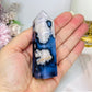 High Grade Blue Flower Agate Druzy Tower 9cm