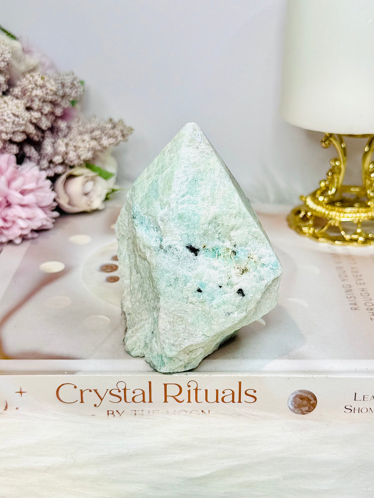 Large Green Amazonite Polished Point 9.5cm