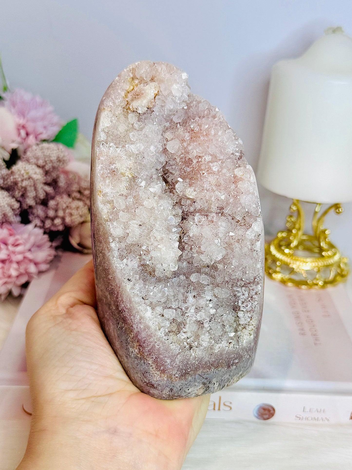 Pink Amethyst Natural Large Druzy Freeform From Brazil 1.02KG 14cm From Brazil