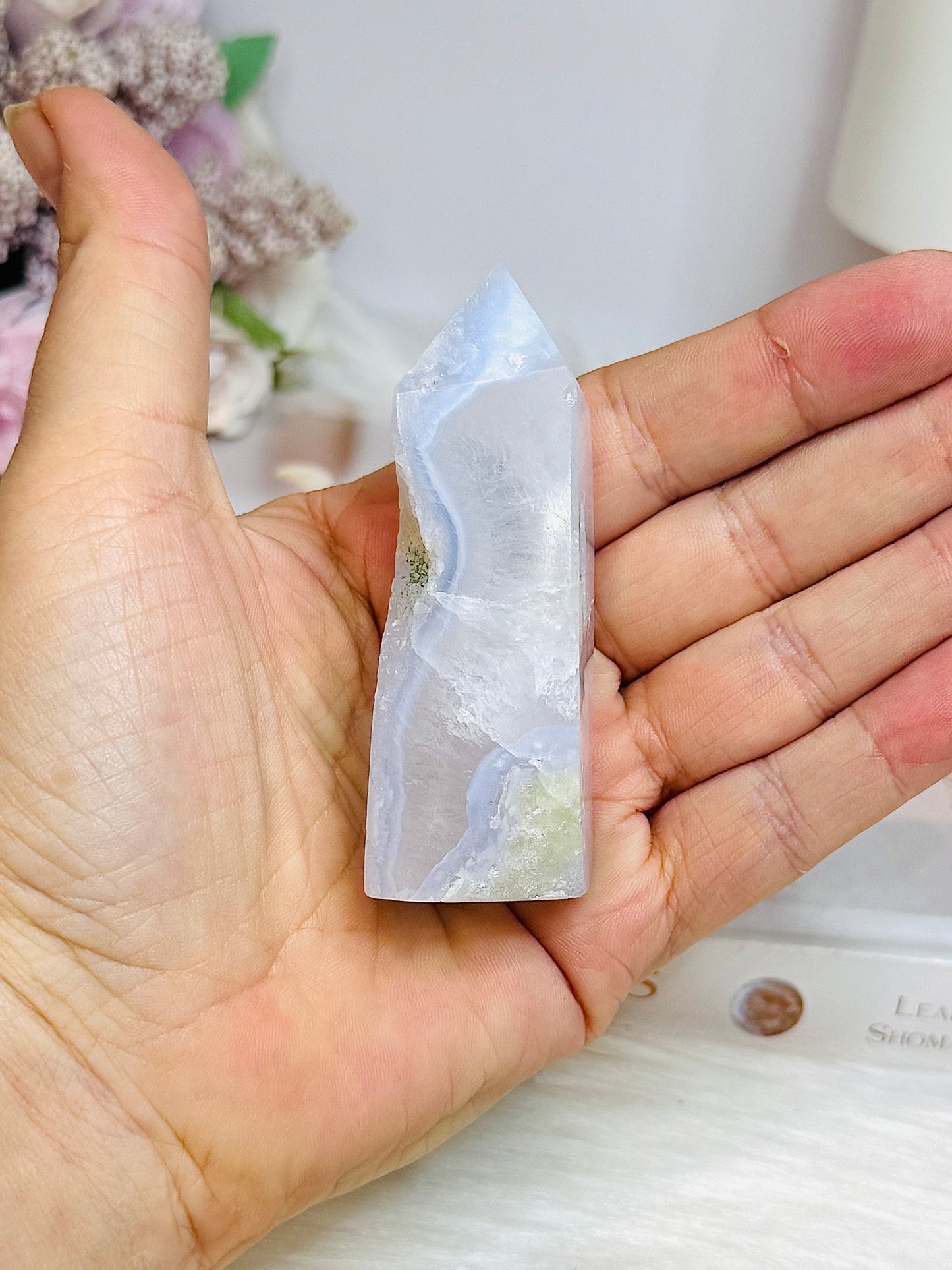 Druzy Blue Lace Agate Tower 7.5cm