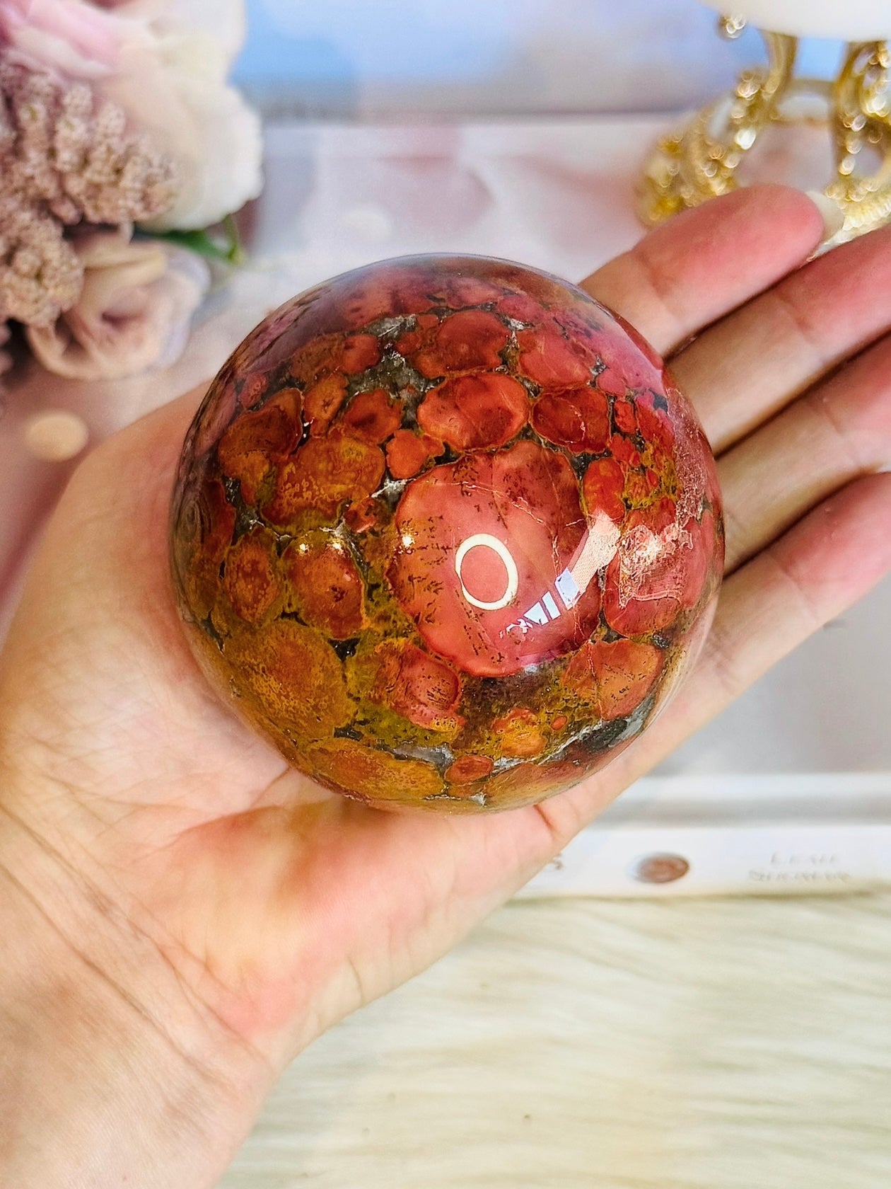 Incredible High Grade Large King Cobra Jasper Sphere on Stand 621grams