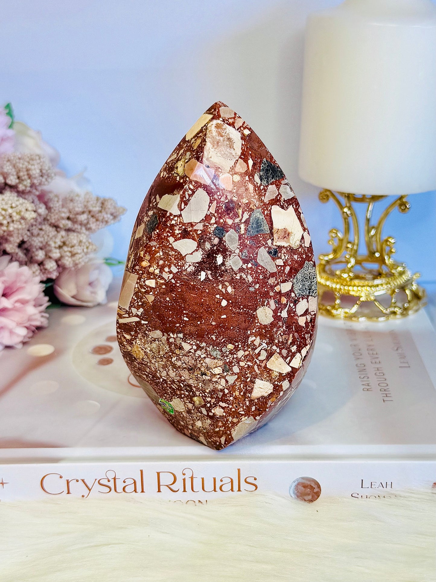 Natural Brecciated Jasper Carved Flame | Freeform From Brazil 521grams 13cm