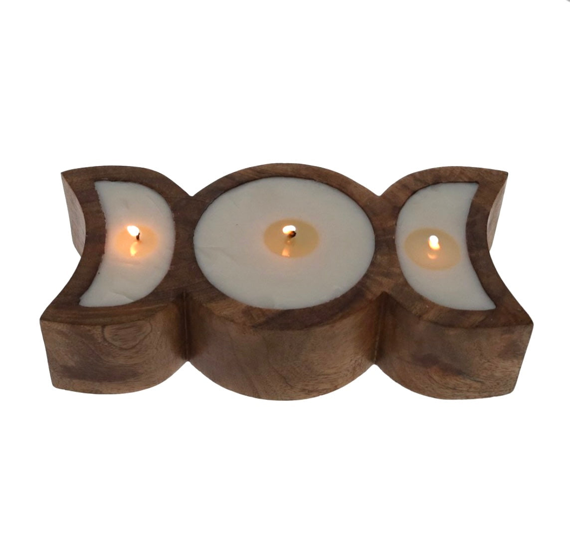 The Maiden Triple Moon Hyacinth Candle - New Beginning 22cm x 10cm