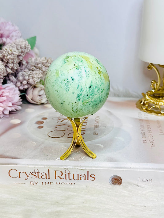 A Rare Stone ~ Genuine Inca Turquoise Sphere 210g On Stand