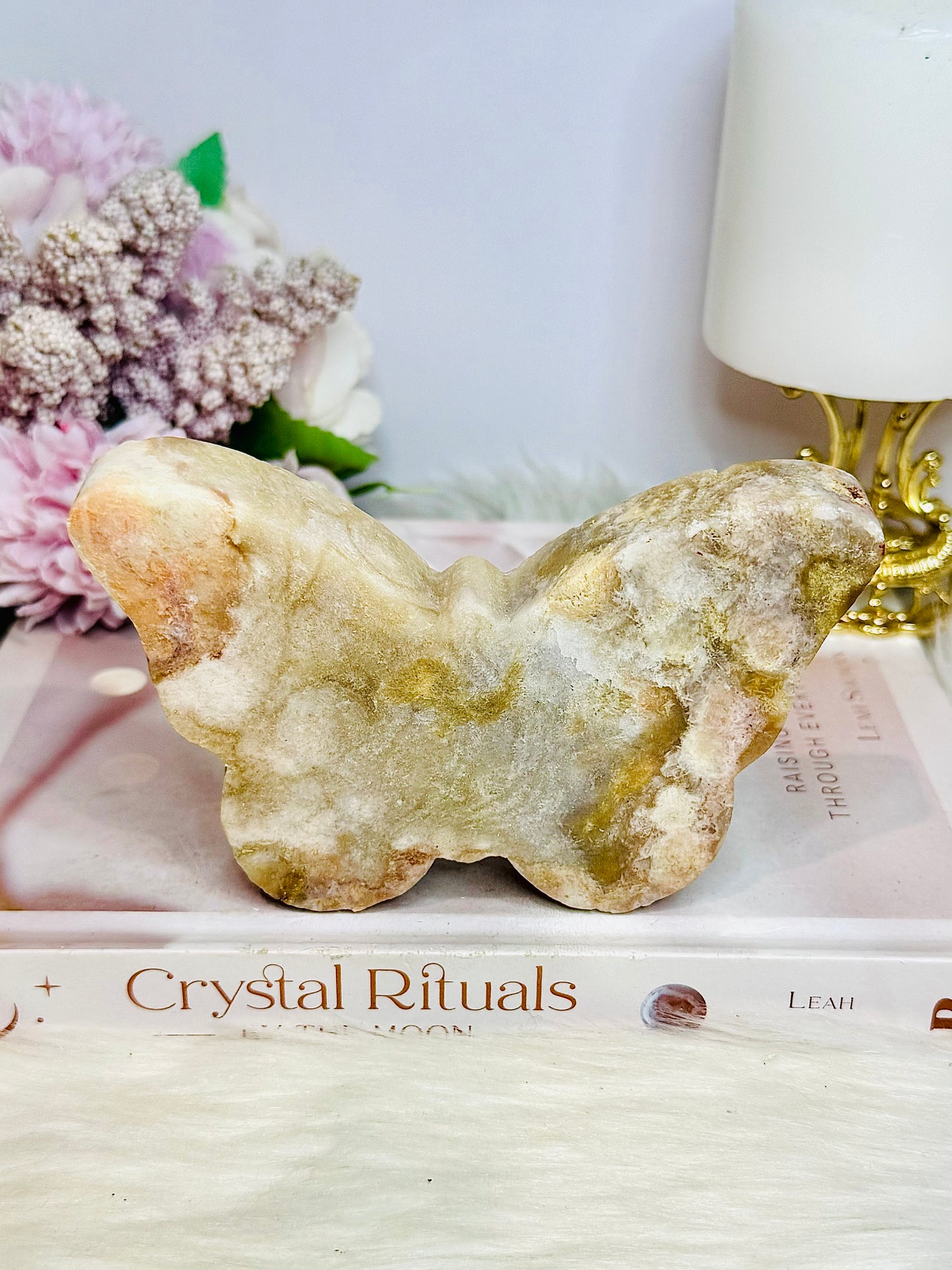 Pink Amethyst Carved Butterfly 13cm