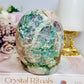 Large Natural Pink Amethyst Base Cut Freeform Cluster with Green Jasper Inclusions 962g
