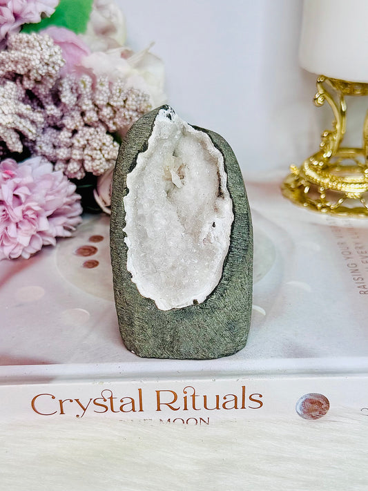 Natural Amethyst & Apophyllite In Basalt Freeform 273grams