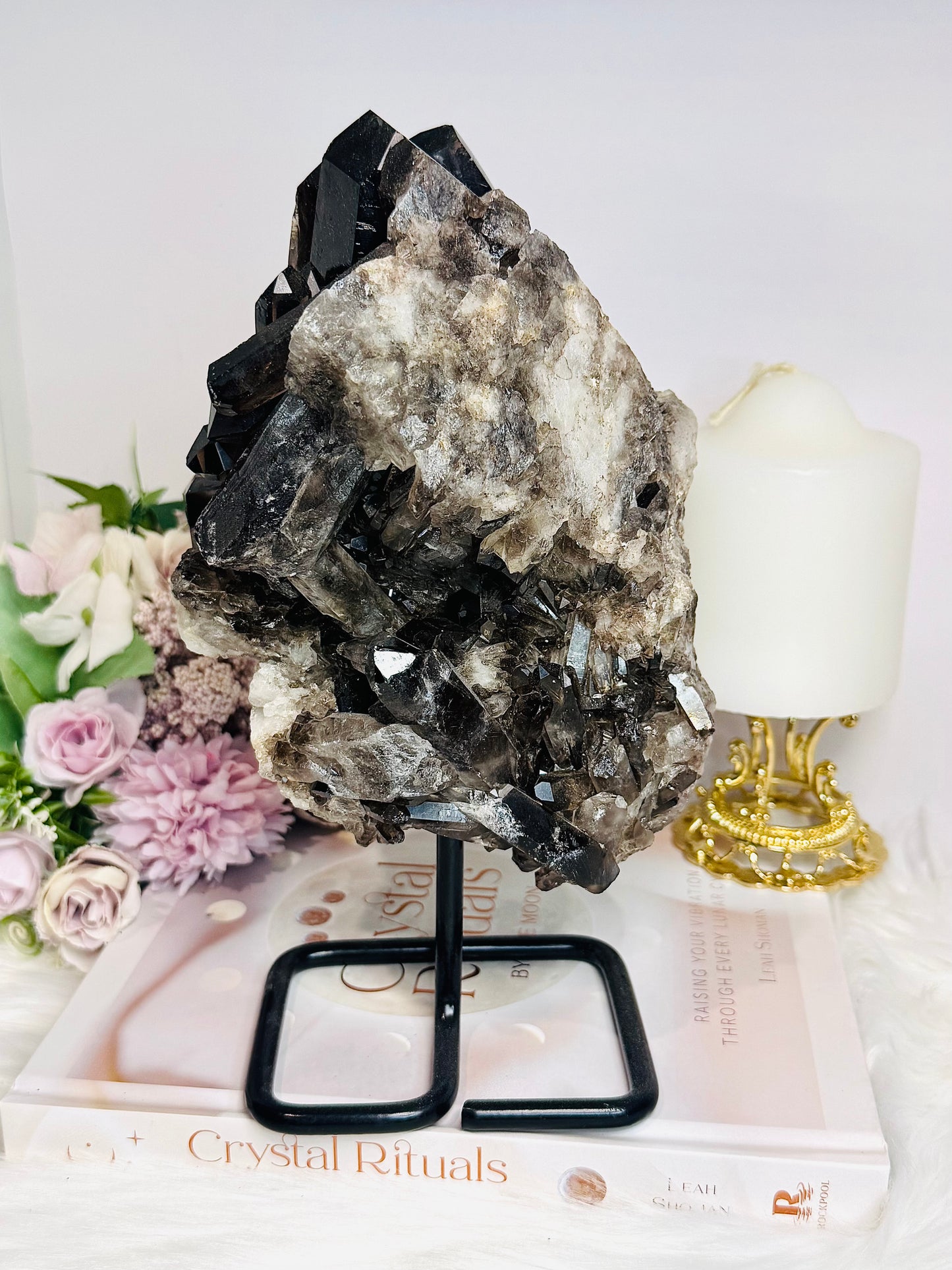 ✨ SALE ✨ Large Smokey Quartz Cluster On Stand From Brazil 2.09KG 22cm