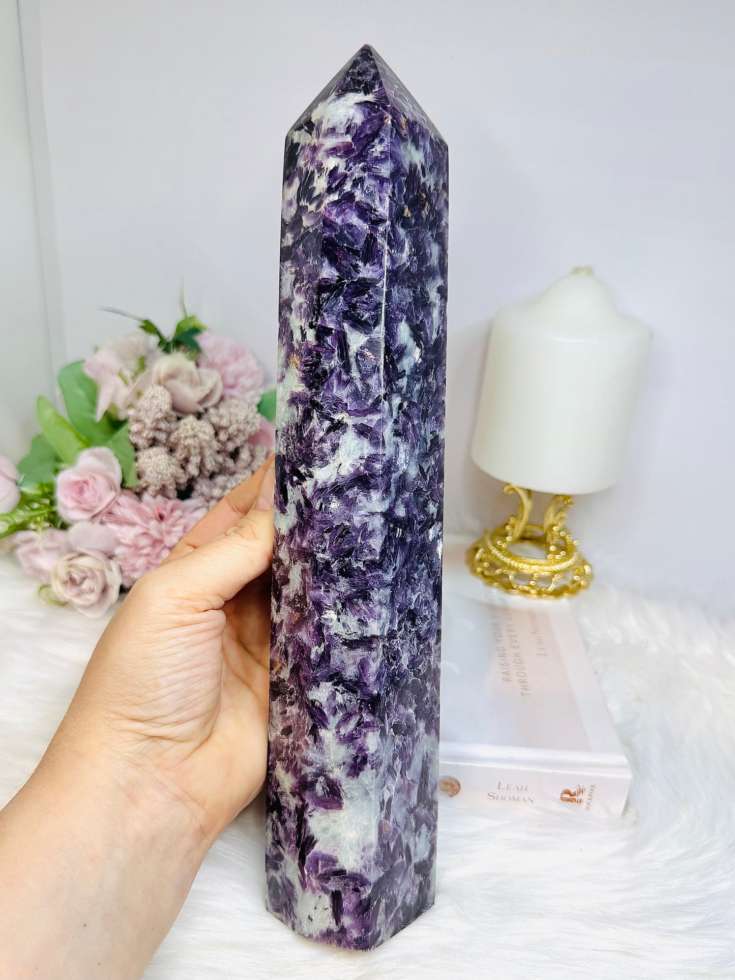High Grade Purple Mica Tower 29cm 1.38KG
