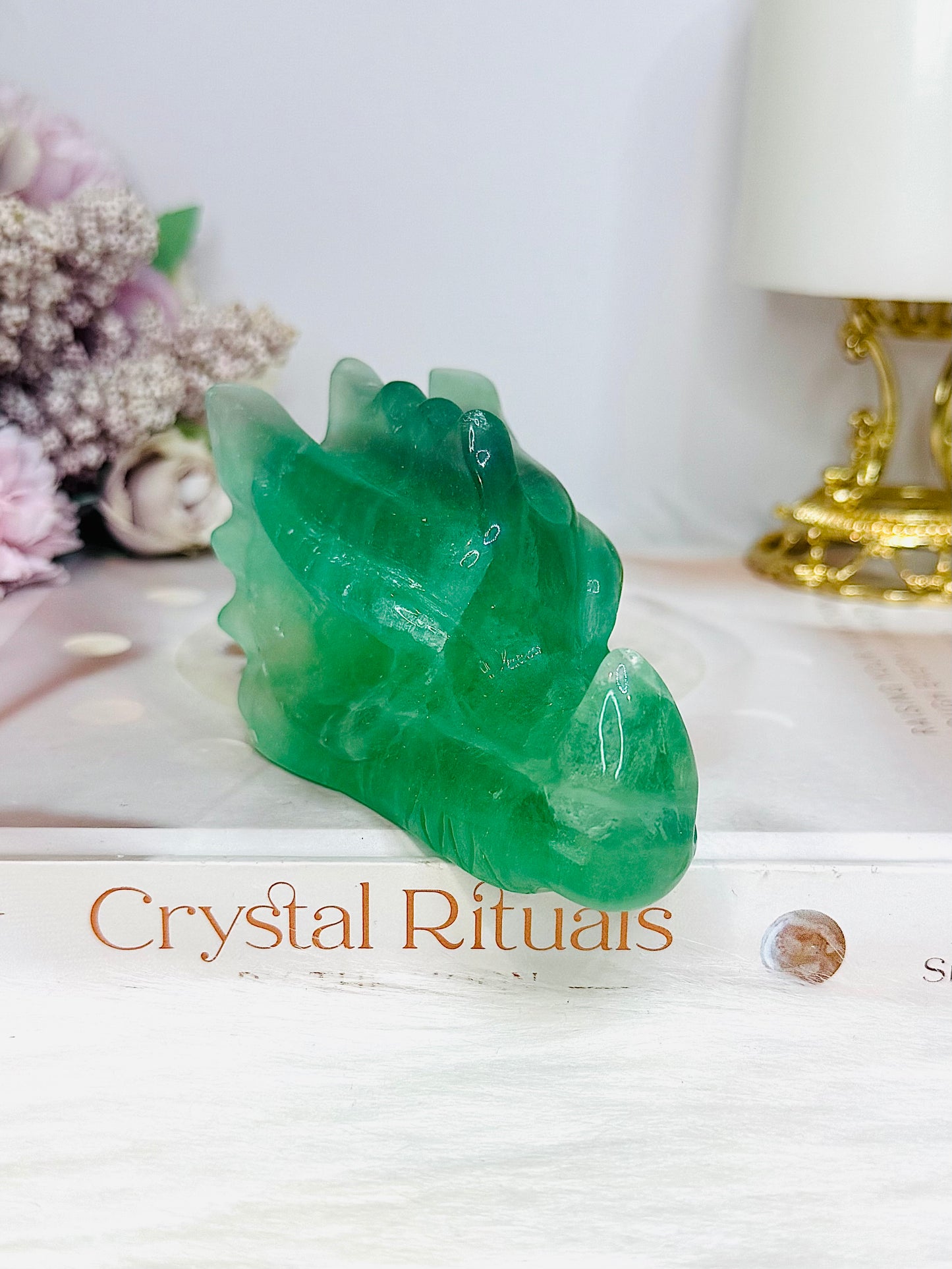 Green Fluorite Carved Dragon 10cm