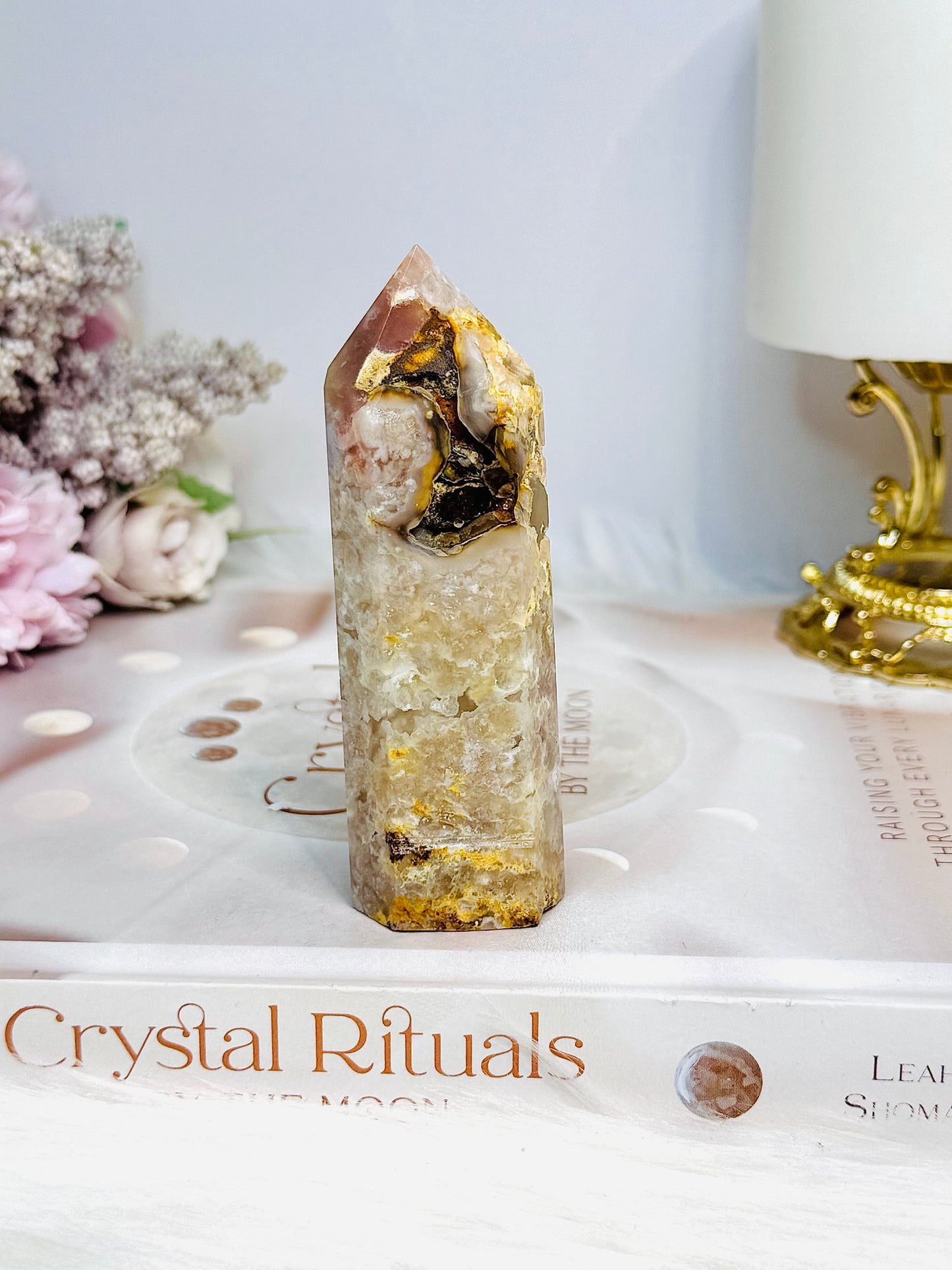 Flower Agate Druzy Tower 9cm
