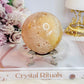 Large 403gram Druzy Pink Amethyst Sphere on Stand From Brazil
