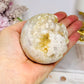 Large Pink Amethyst X Flower Agate Druzy Sphere on Stand 384g