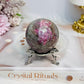 Pink Tourmaline Sphere on Stand 212g