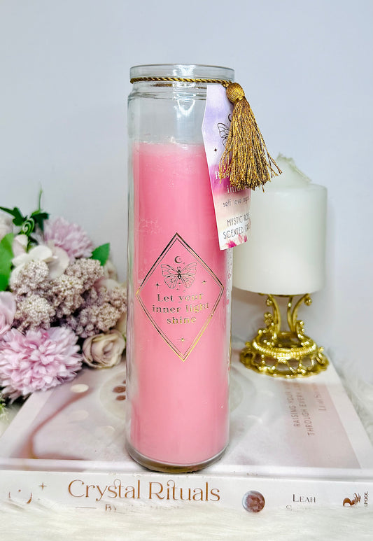 Mystic Rose Quartz Tube Candle 21cm