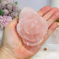 Large Rose Quartz Carved Rose 11cm