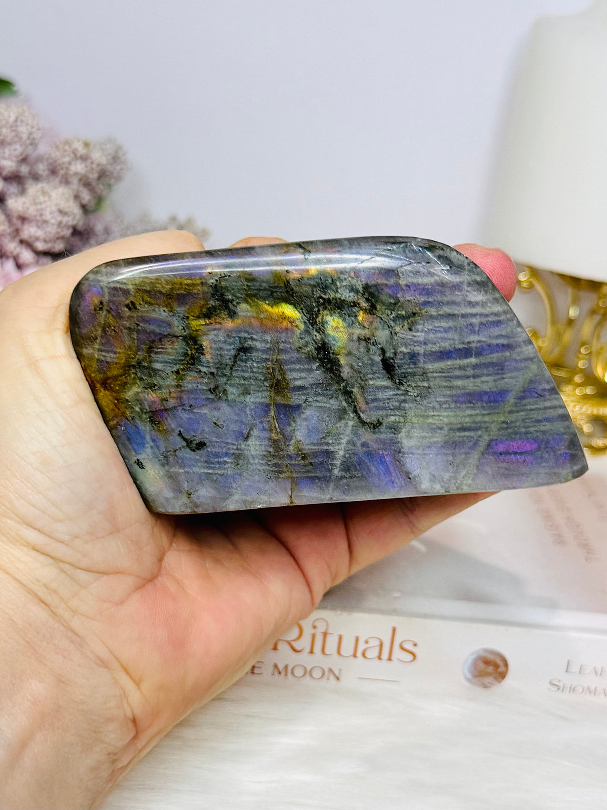 Labradorite Freeform with Purple & Pink Flash 10.5cm
