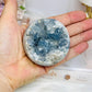 Blue Celestite Round Freeform 262g On Stand