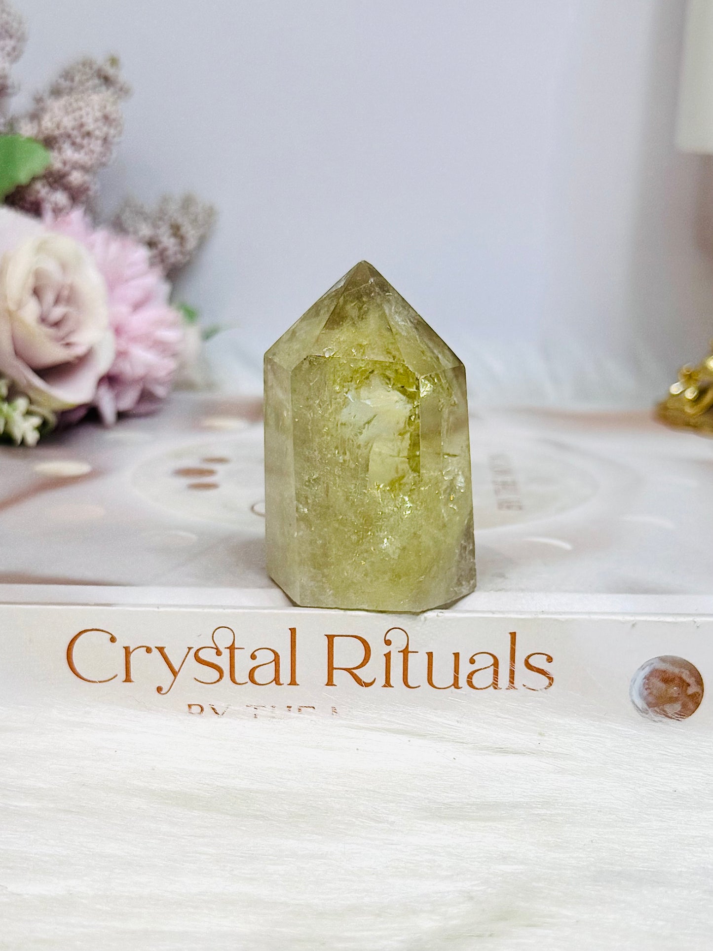 Citrine Tower with Rainbows 5cm