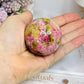 Thulite Sphere with Epidote 208g On Stand