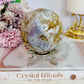 Large 389gram Druzy Flower Agate Sphere On Stand