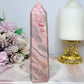 Natural Pink Opal Carved Tower 15cm