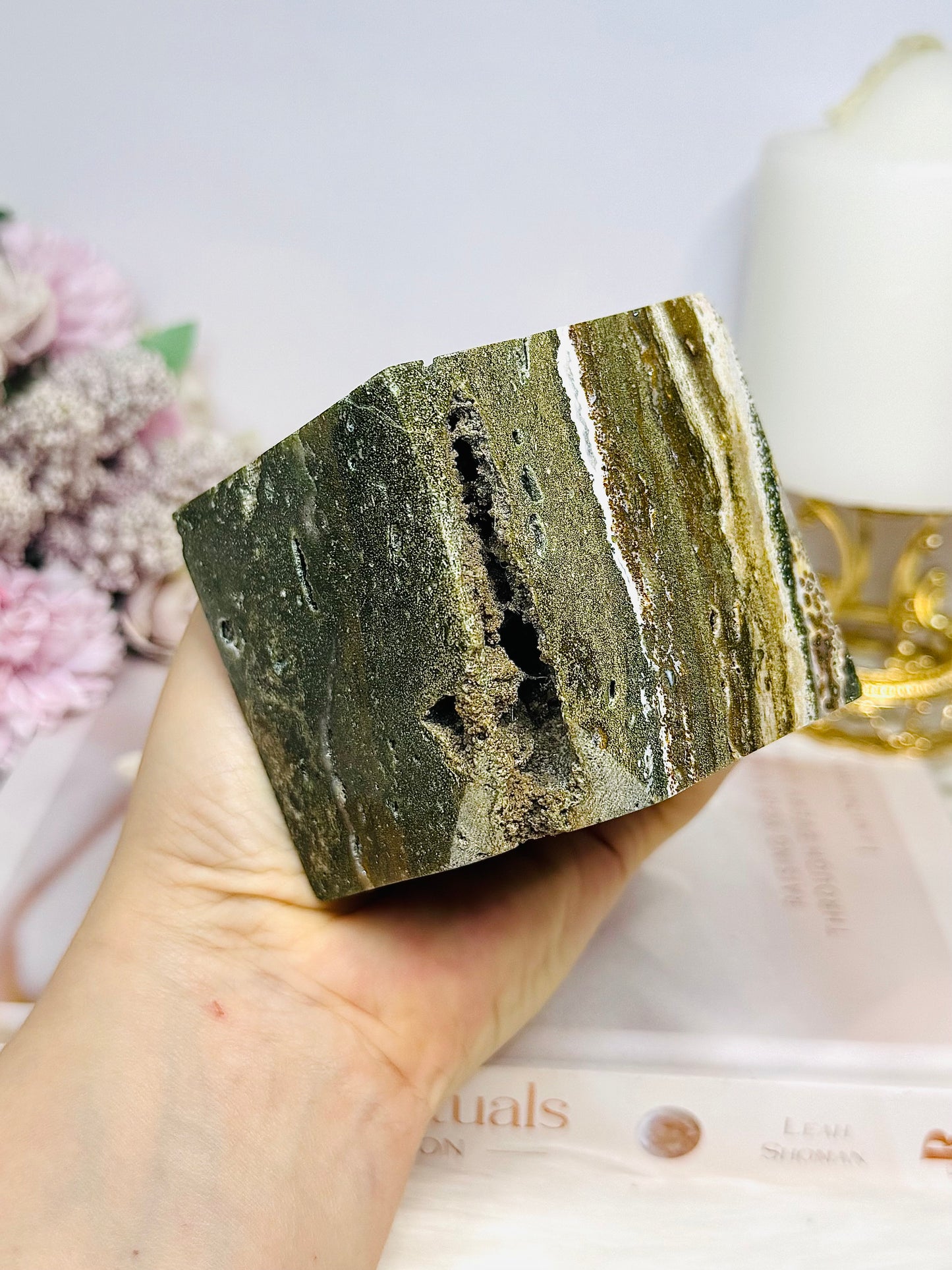 Large Ocean Jasper Druzy Cube 616g